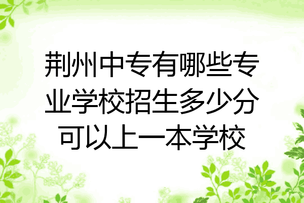 荆州中专有哪些专业学校招生多少分可以上一本学校