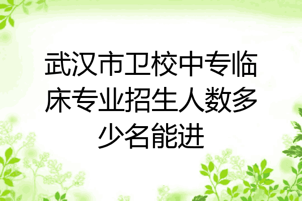 武汉市卫校中专临床专业招生人数多少名能进