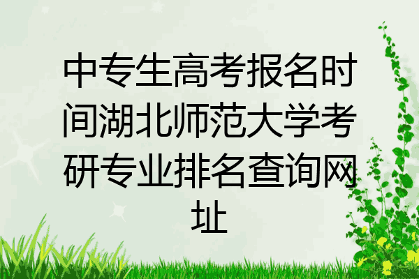 中专生高考报名时间湖北师范大学考研专业排名查询网址