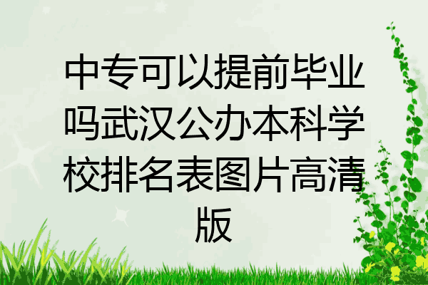 中专可以提前毕业吗武汉公办本科学校排名表图片高清版