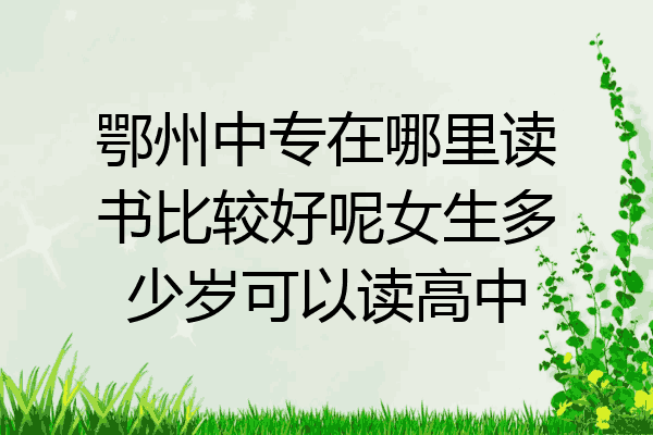 鄂州中专在哪里读书比较好呢女生多少岁可以读高中