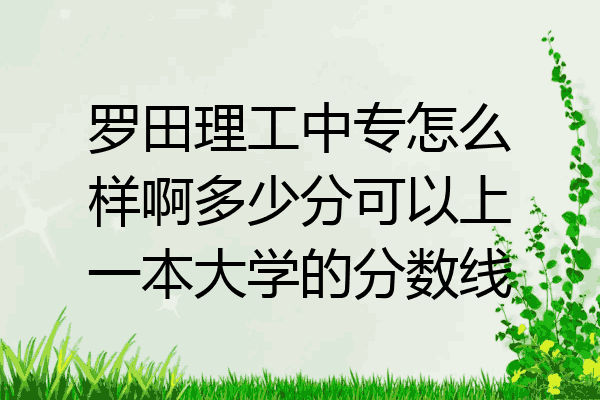 罗田理工中专怎么样啊多少分可以上一本大学的分数线