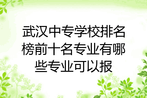 武汉中专学校排名榜前十名专业有哪些专业可以报