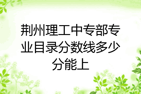 荆州理工中专部专业目录分数线多少分能上