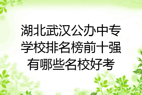 湖北武汉公办中专学校排名榜前十强有哪些名校好考