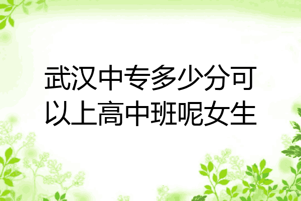 武汉中专多少分可以上高中班呢女生