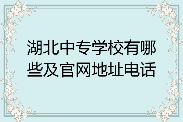 湖北中专学校有哪些及官网地址电话