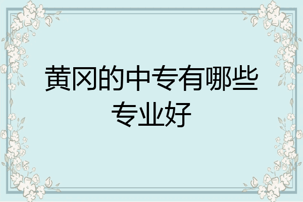 黄冈的中专有哪些专业好