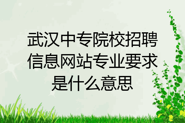 武汉中专院校招聘信息网站专业要求是什么意思