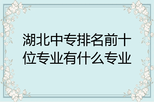 湖北中专排名前十位专业有什么专业