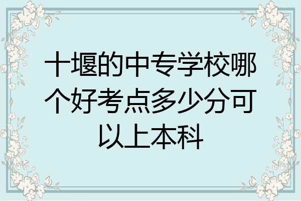 十堰的中专学校哪个好考点多少分可以上本科