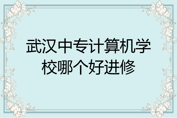 武汉中专计算机学校哪个好进修