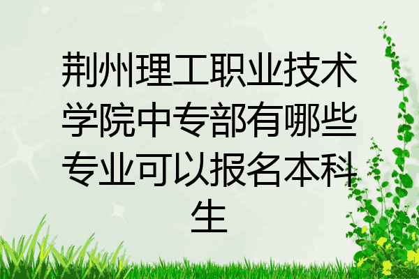荆州理工职业技术学院中专部有哪些专业可以报名本科生