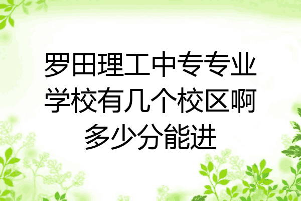 罗田理工中专专业学校有几个校区啊多少分能进