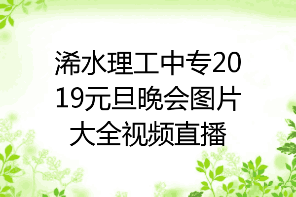 浠水理工中专2019元旦晚会图片大全视频直播