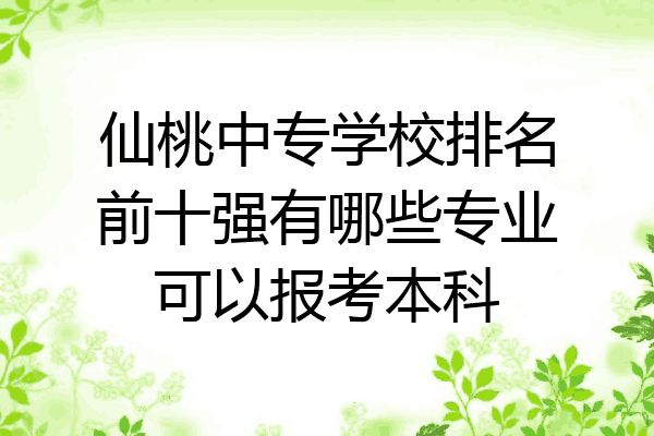 仙桃中专学校排名前十强有哪些专业可以报考本科