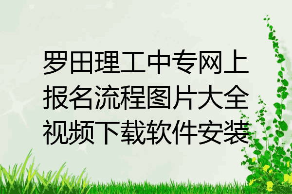 罗田理工中专网上报名流程图片大全视频下载软件安装