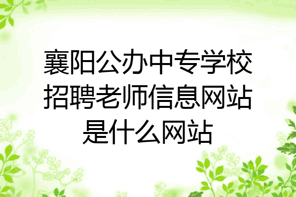 襄阳公办中专学校招聘老师信息网站是什么网站