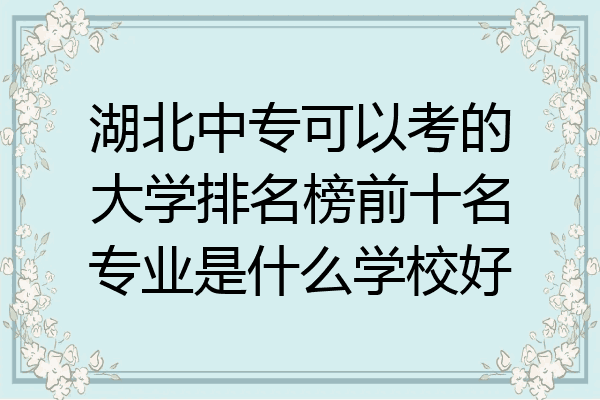 湖北中专可以考的大学排名榜前十名专业是什么学校好
