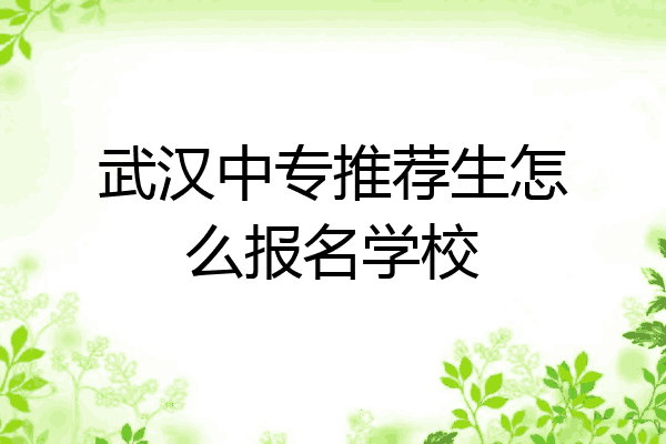 武汉中专推荐生怎么报名学校