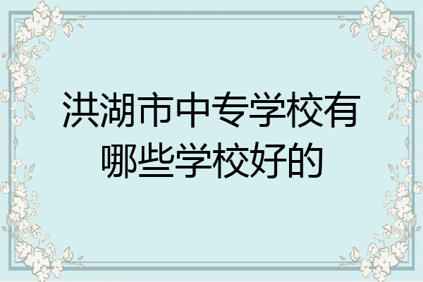 洪湖市中专学校有哪些学校好的