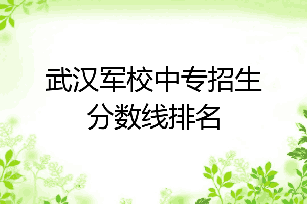 武汉军校中专招生分数线排名