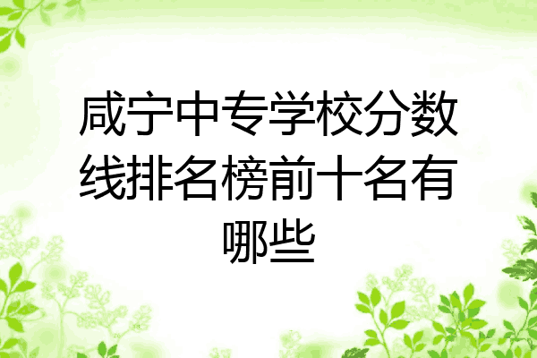 咸宁中专学校分数线排名榜前十名有哪些