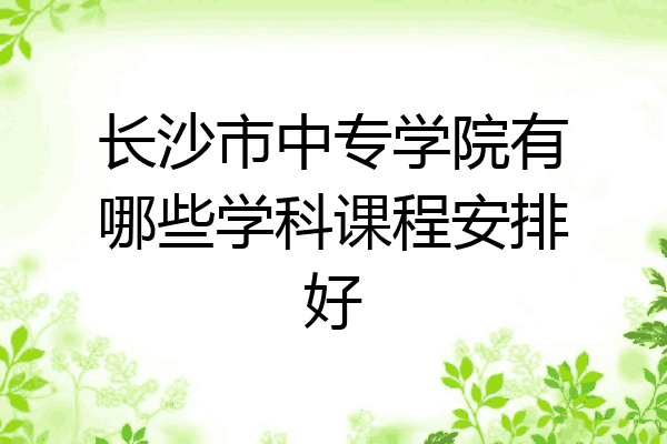 长沙市中专学院有哪些学科课程安排好