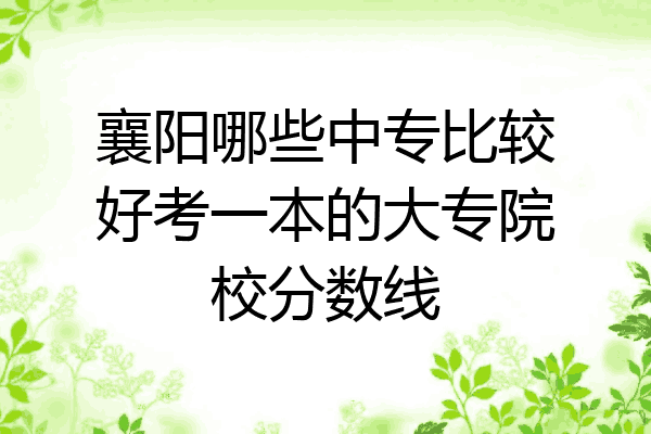 襄阳哪些中专比较好考一本的大专院校分数线