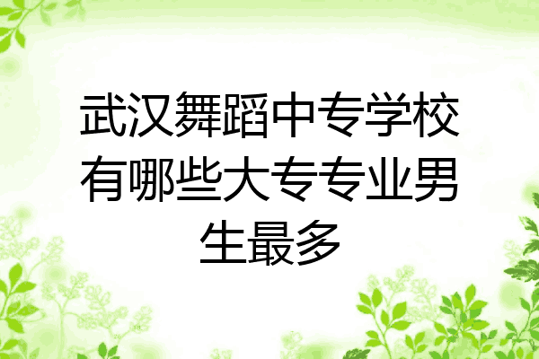 武汉舞蹈中专学校有哪些大专专业男生最多