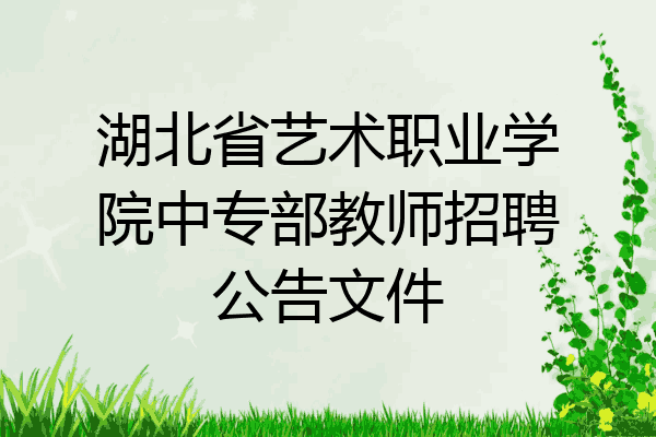 湖北省艺术职业学院中专部教师招聘公告文件