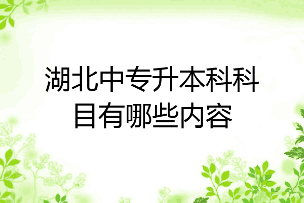 湖北中专升本科科目有哪些内容