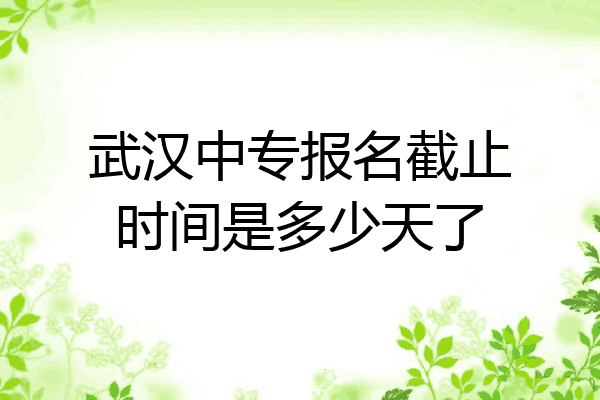 武汉中专报名截止时间是多少天了