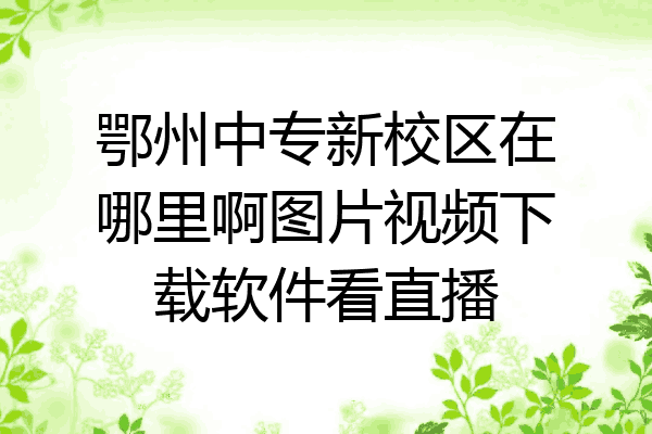 鄂州中专新校区在哪里啊图片视频下载软件看直播