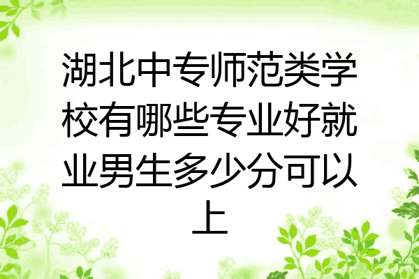 湖北中专师范类学校有哪些专业好就业男生多少分可以上