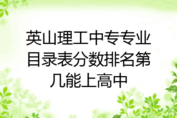 英山理工中专专业目录表分数排名第几能上高中