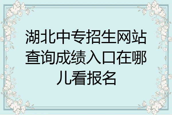 湖北中专招生网站查询成绩入口在哪儿看报名