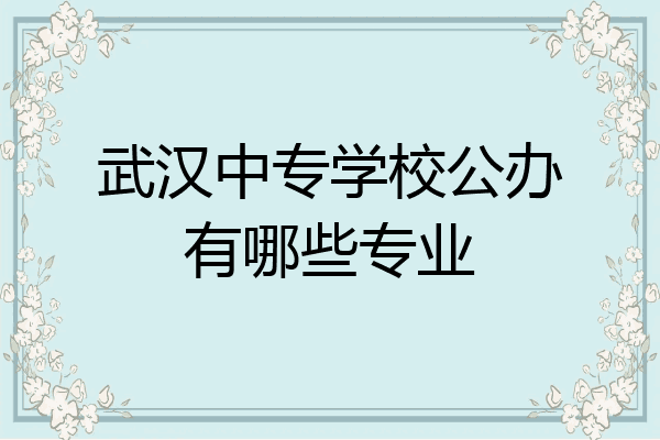 武汉中专学校公办有哪些专业