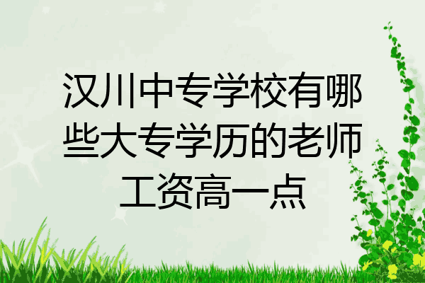 汉川中专学校有哪些大专学历的老师工资高一点