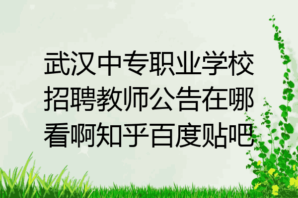 武汉中专职业学校招聘教师公告在哪看啊知乎百度贴吧