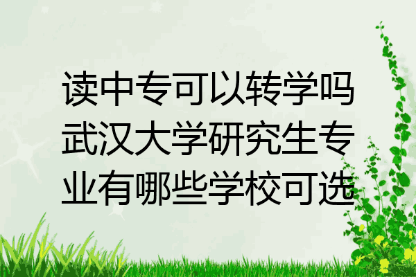 读中专可以转学吗武汉大学研究生专业有哪些学校可选