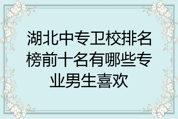 湖北中专卫校排名榜前十名有哪些专业男生喜欢