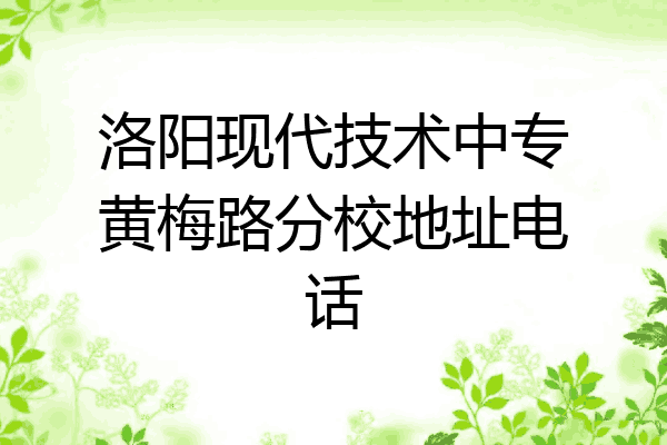 洛阳现代技术中专黄梅路分校地址电话