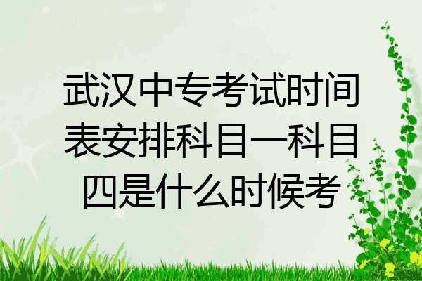 武汉中专考试时间表安排科目一科目四是什么时候考