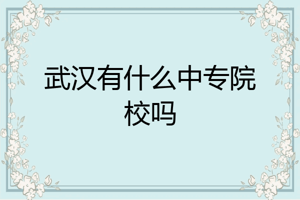 武汉有什么中专院校吗