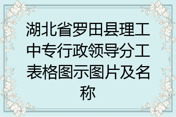 湖北省罗田县理工中专行政领导分工表格图示图片及名称