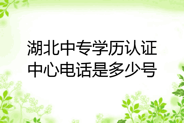 湖北中专学历认证中心电话是多少号