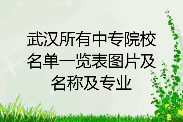 武汉所有中专院校名单一览表图片及名称及专业