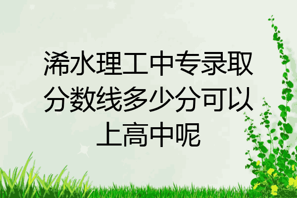浠水理工中专录取分数线多少分可以上高中呢