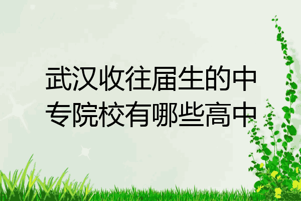 武汉收往届生的中专院校有哪些高中